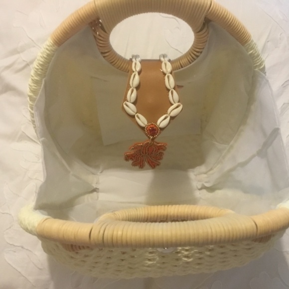 Coral & Shell Woven Canteen bag NWT - Picture 6 of 9